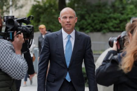 Attorney Michael Avenatti exits the United States Courthouse in the Manhattan borough of New York