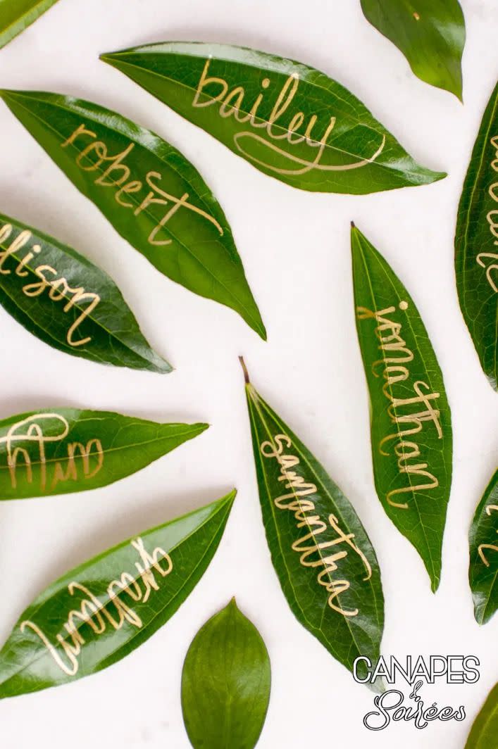 DIY Leaf Place Cards