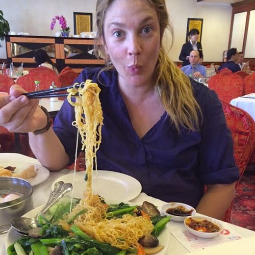 Drew Barrymore Chinese food instagram