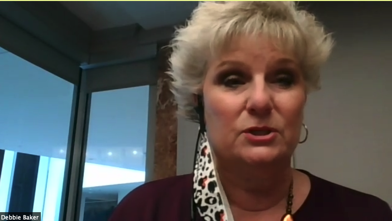 Plaintiff Debbie Baker. (Screenshot from Zoom conference)