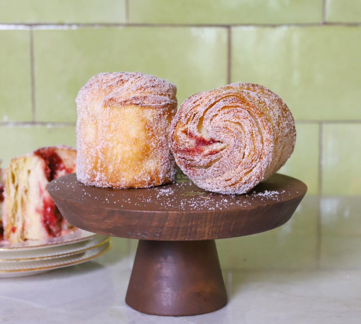 At Hive Bakery and Café, executive pastry chef Amber Felton's vanilla-strawberry "Cruffin" is the love child of a croissant and a muffin.