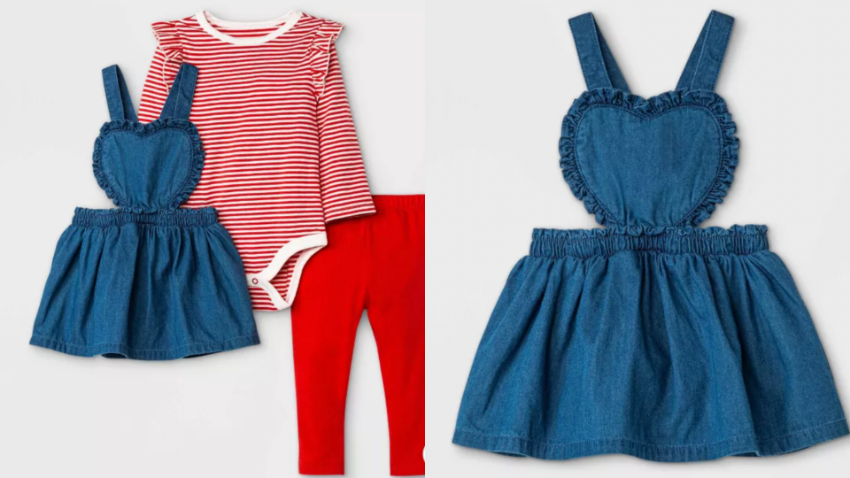 Valentine's Day outfits and pajamas for kids: The frills on this set are just so cute.