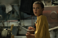 <p><strong>Shaved</strong></p><p>But when fans first met her in the first season of <em>Stranger Things</em>, Brown's shaved head was essential to her character. </p>