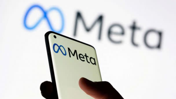 PHOTO: Meta logo illustration displayed on a smartphone, Oct. 28, 2021. (Dado Ruvic/Reuters, FILE)