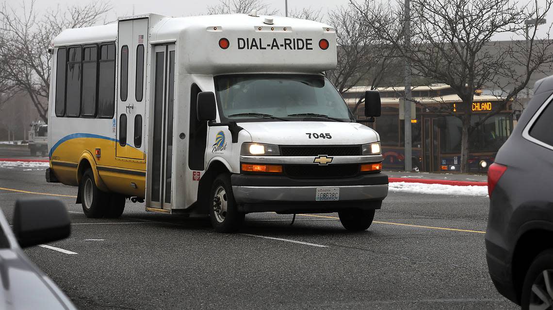 A Ben Franklin Transit Dial-A-Ride sits in the parking lot near the Toyota Center in Kennewick. Bob Brawdy/bbrawdy@tricityherald.com