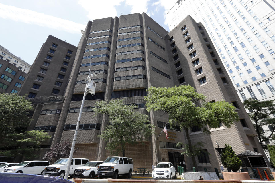 This July 1, 2019 photo shows the Manhattan Correctional Center, in New York. Financier Jeffrey Epstein died by suicide while awaiting trial on sex-trafficking charges in New York, a former law enforcement official said Saturday. He was found in his cell at the Manhattan Correctional Center Saturday morning, according to the officials, who was briefed on the matter but spoke on condition of anonymity because he wasn’t authorized to discuss it publicly. The medical examiner’s office in Manhattan confirmed Epstein’s death. (AP Photo/Richard Drew)