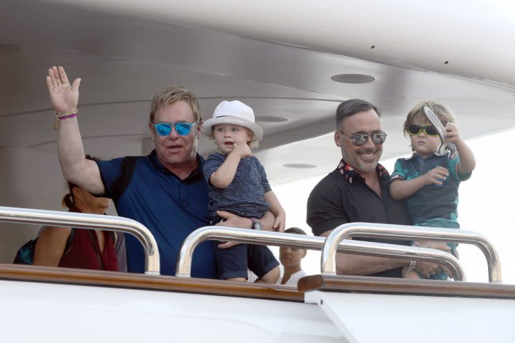 Elton has two young sons with his husband David Furnish.