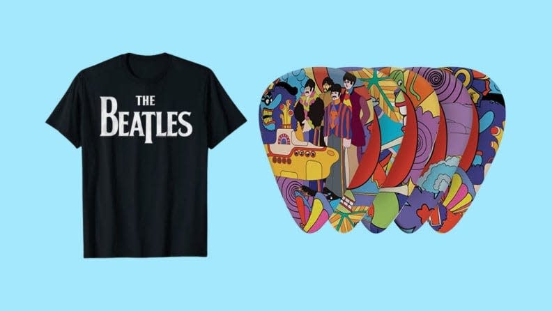 Shop records, guitar pics, and apparel from The Beatles' merch shop on Amazon.