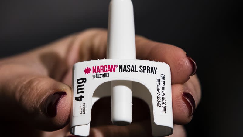 The overdose-reversal drug Narcan is displayed during training for employees of the Public Health Management Corporation on Dec. 4, 2018, in Philadelphia. The Food and Drug Administration has approved selling overdose antidote naloxone over-the-counter, Wednesday, March 29, 2023, marking the first time a opioid treatment drug will be available without a prescription.