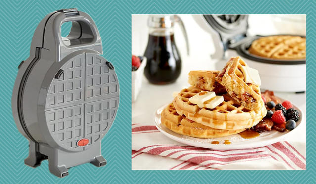 Create 'restaurant quality' stuffed waffles with this easy-to-store machine