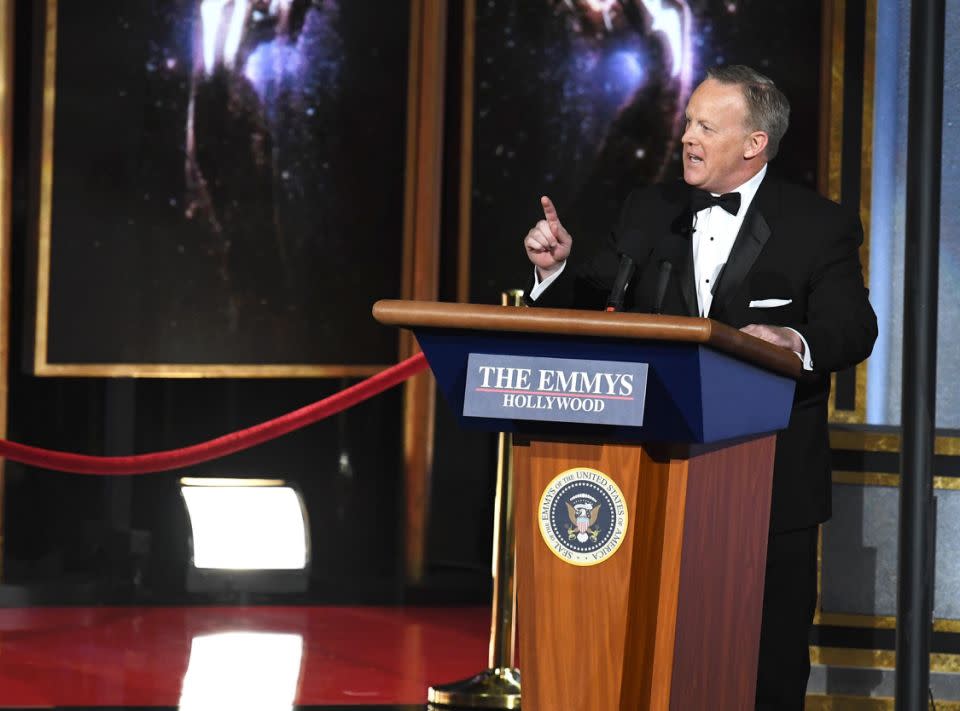 The very special guest at the Emmy's: Former White House Secretary Sean Spicer