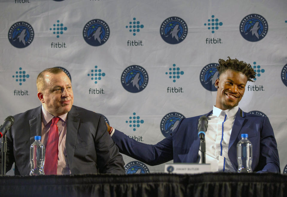 Tom Thibodeau just likes having Jimmy Butler around, is all. (AP)