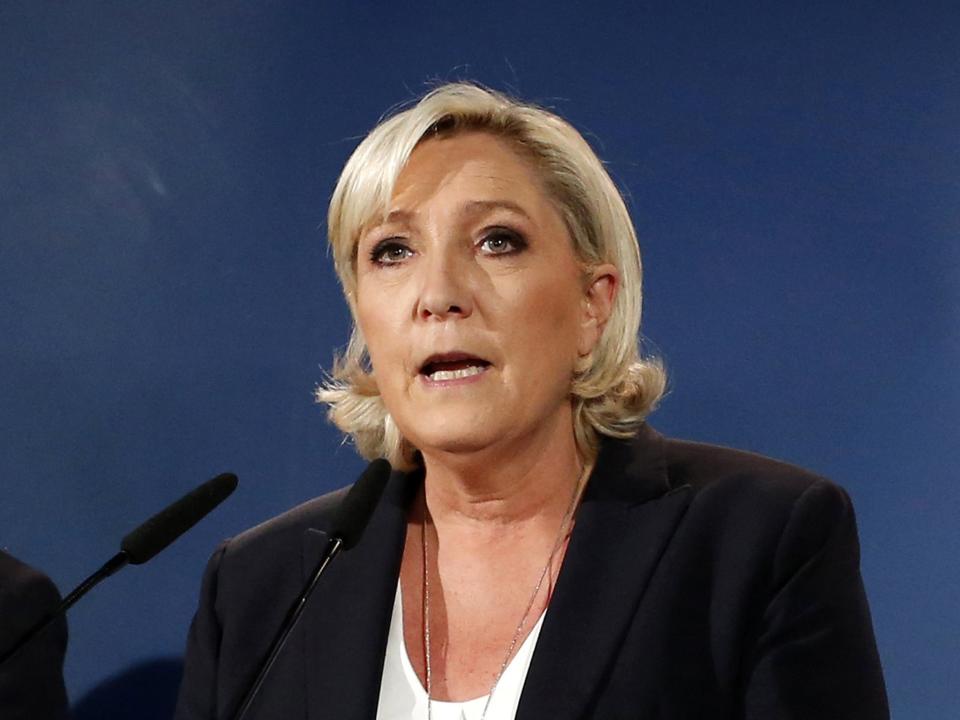 Marine Le Pen has called for political support from other parties after bank accounts used by the Front National were closed: EPA