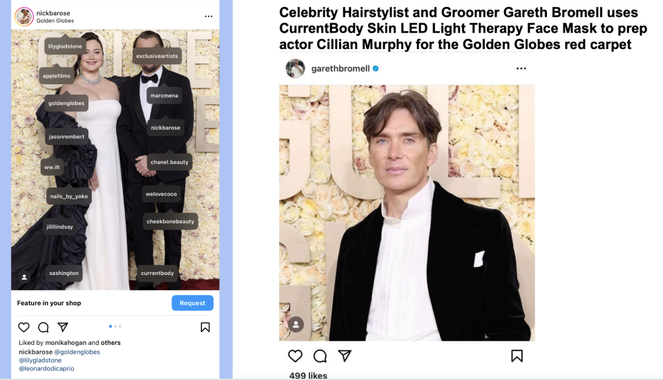 Golden Globes Best Male, Cillian Murphy, used the LED mask for preparation, while Best Female, Lily Gladstone, used the Eye Perfector before hitting the red carpet. PHOTO: CurrentBody