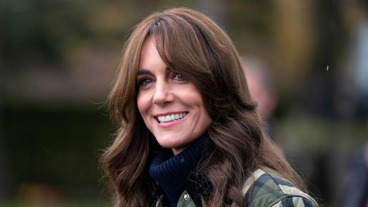  Kate Middleton "will have raced over" to meet her nephew, it's claimed. Seen here she meets farmers at Brodieshill Farm. 