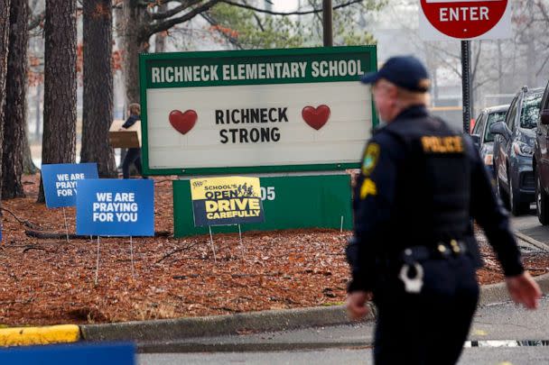 PHOTO: FILE - Children arrive at Richneck Elementary School for the first day of classes back at the school in Newport News, Va., Jan. 30, 2023. (The Washington Post via Getty Images, FILE)