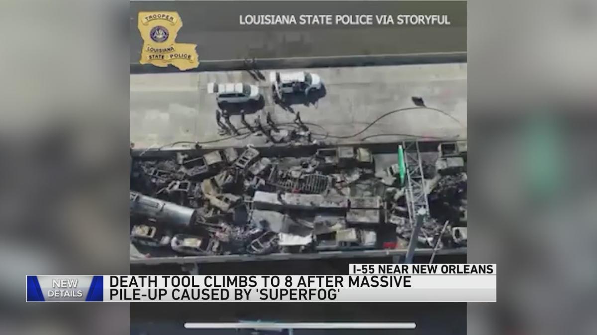 Toll rises to 8 dead, 63 hurt from Louisiana interstate pileup blamed on  dense fog, marsh fire smoke