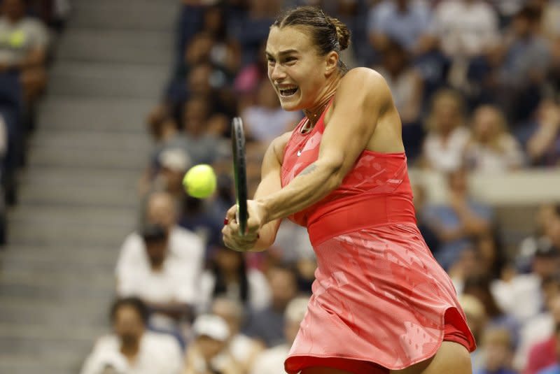 Aryna Sabalenka of Belarus totaled 41 unforced errors in her 2024 French Open quarterfinal loss Wednesday in Paris. File Photo by John Angelillo/UPI