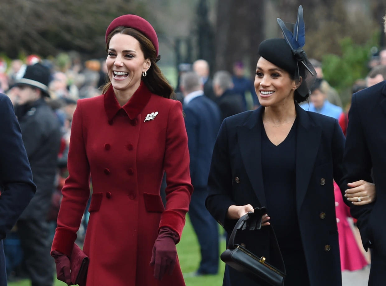 Kate and Meghan in Sandringham on Christmas Day [Photo: PA]