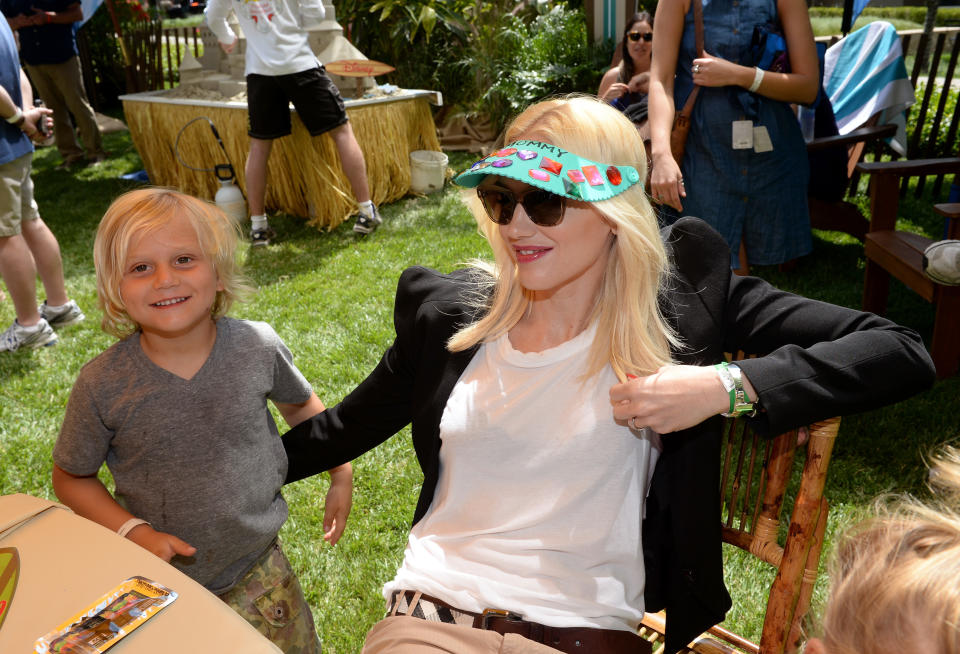 LOS ANGELES, CA - JUNE 02:  Gwen Stefani (R) and Zuma Rossdale attend the Elizabeth Glaser Pediatric AIDS Foundation's 24th Annual 'A Time For Heroes' at Century Park on June 2, 2013 in Los Angeles, California.  (Photo by Michael Buckner/Getty Images for EGPAF)