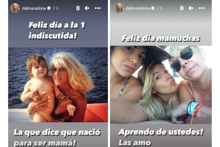 La dedicatoria de la hija del Diez a su madre, Claudia Villafañe, y su hermana Gianinna