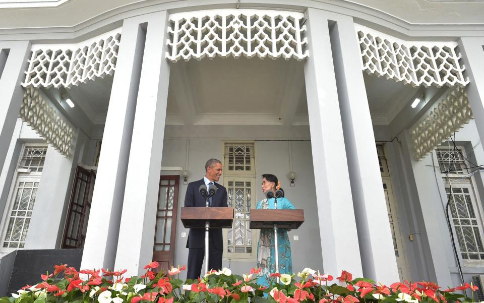 Barak Obama and Ms Suu Kyi