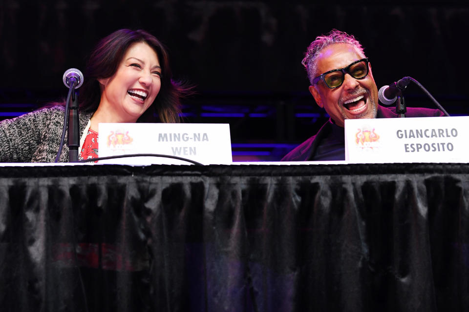 <p>Also at Comic Con: <i>The Mandalorian</i> stars Ming-Na Wen and Giancarlo Esposito. </p>