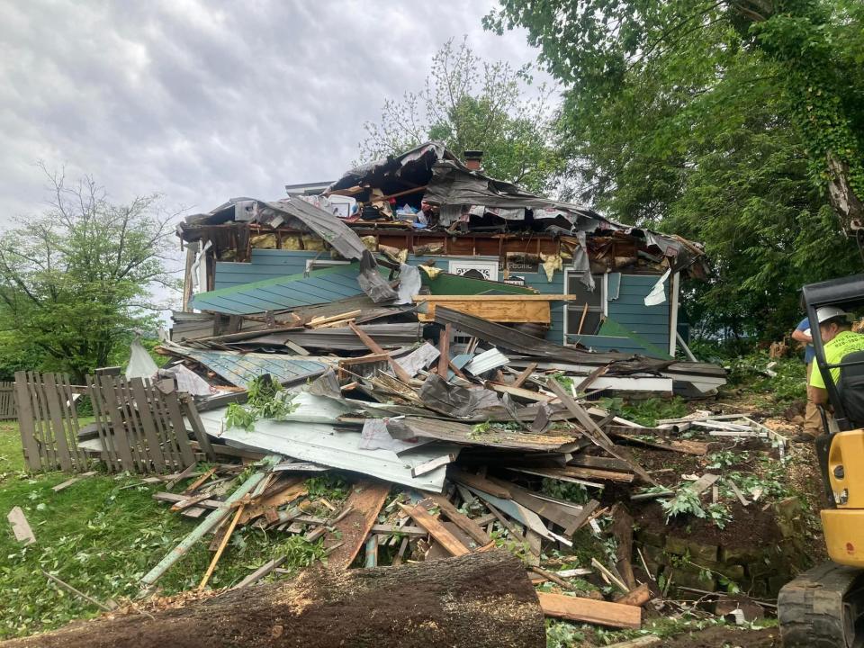 The Jennings family home was hit by a tree after a tornado in Black Mountain touched down May 9.