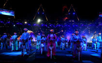 LONDON, ENGLAND - AUGUST 29: Artists perform during the Opening Ceremony of the London 2012 Paralympics at the Olympic Stadium on August 29, 2012 in London, England. (Photo by Dan Kitwood/Getty Images)