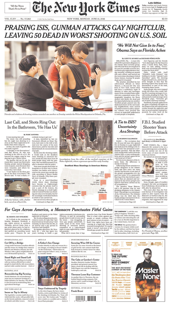 <p>The New York Times<br> Published in New York, N.Y. USA. (newseum.org) </p>