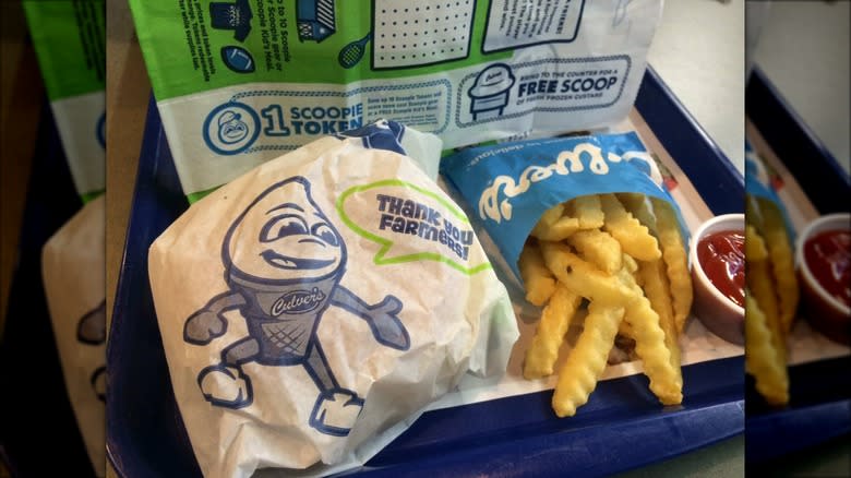 Culver's kids burger and fries