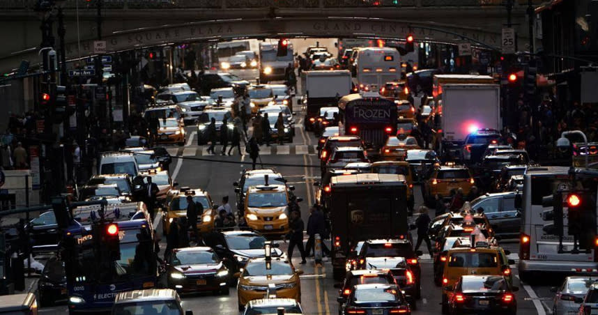 紐約的擁擠交通（圖／路透社）