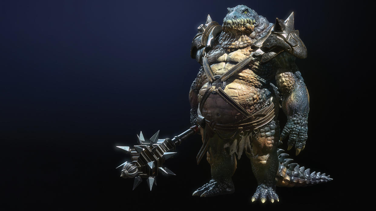  3D render of reptilian character Crocodylus by Richard Jusuf. 