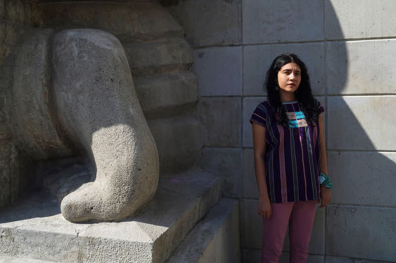 Pro-abortion activist Lupita Ruiz poses for a photo during an interview with Reuters, in Mexico City