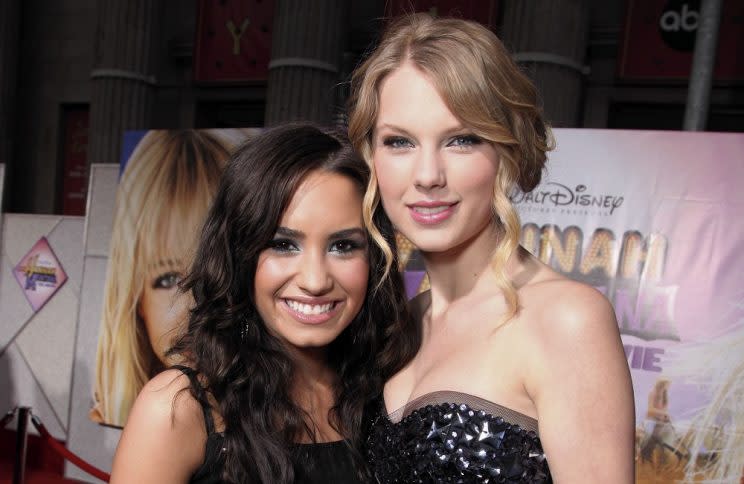 Demi has spoken out against Taylor in the past. Copyright: Rex