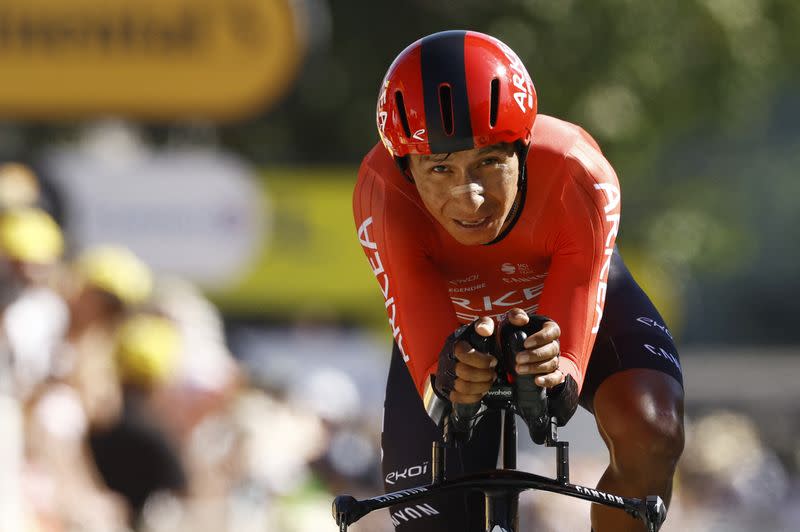 Foto de archivo. El ciclista colombiano del equipo Arkea-Samsic, Nairo Quintana, se ve en acción durante la etapa 20 del Tour de Francia entre Lacapelley-Marival a Rocamadour