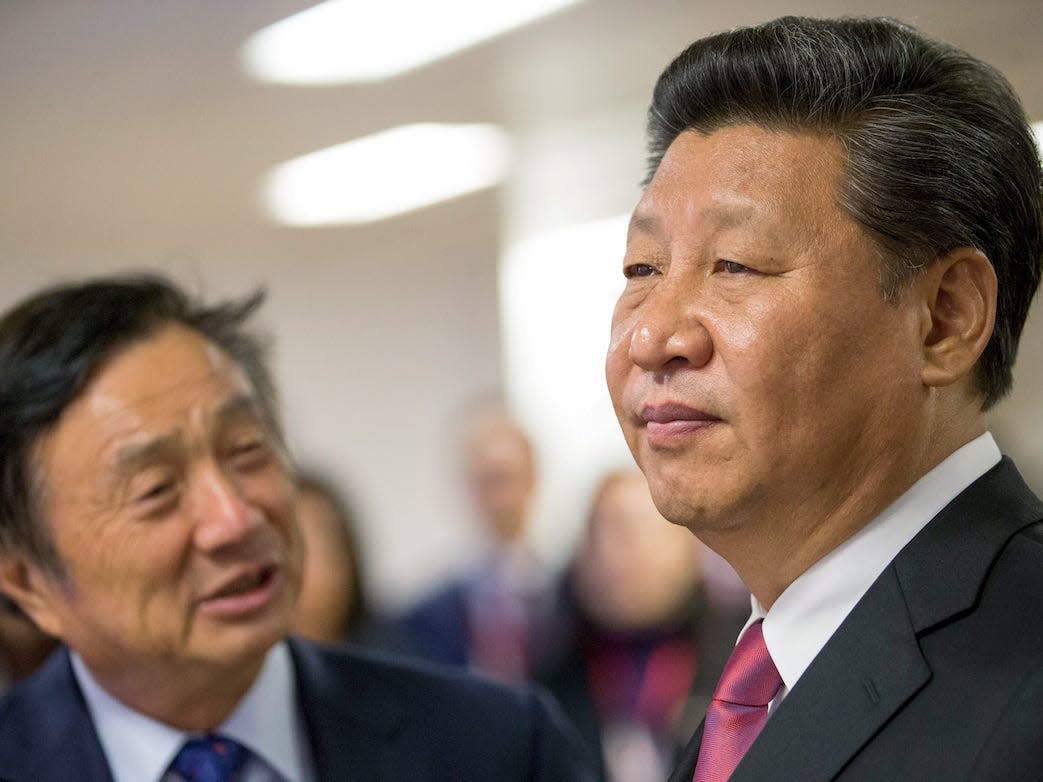 Huawei Ren Zhengfei and Xi Jinping