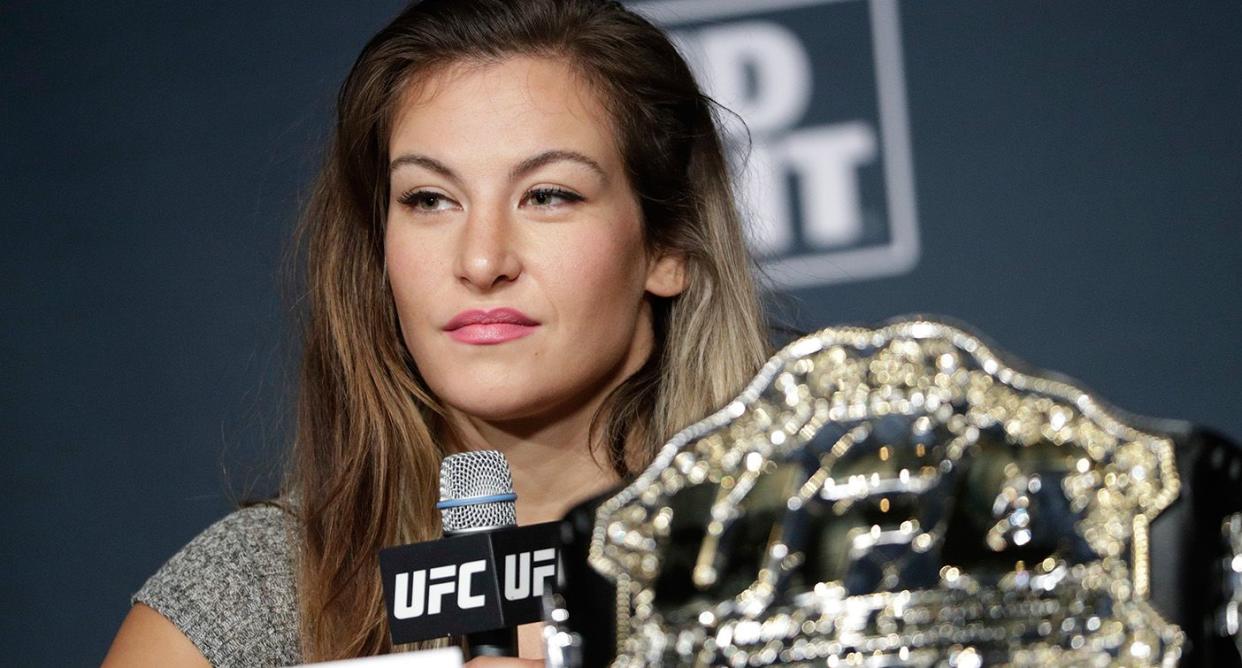 Former UFC star Miesha Tate posts a pregnancy update. (AP)