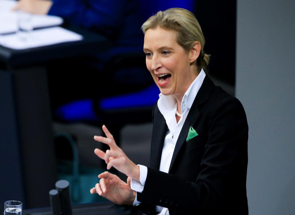 Alice Weidel, a co-leader of the far-right Alternative for Germany.&nbsp; (Photo: Anadolu Agency via Getty Images)