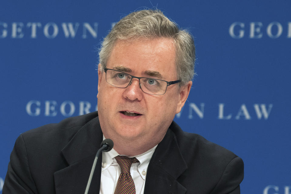 In this 2019 image provided by the American Bankruptcy Institute, Judge Robert Drain speaks on a panel in Washington. Drain, overseeing the bankruptcy of OxyContin maker Purdue Pharma, is known for his deep experience handling big, complicated corporate cases. He will decide whether to approve a potentially $12 billion plan to settle more than 2,700 lawsuits over Purdue Pharma's role in the nation's deadly opioid crisis. (Dave Scavone of Scavone Photography/ABI via AP)