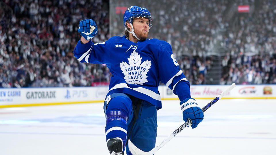 Leafs forward William Nylander has been on a tear to start the season. (Photo by Michael Chisholm/NHLI via Getty Images)