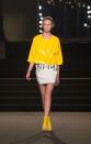 <b>London Fashion Week AW13: Sass & Bide </b><br><br>The Aussie design duo showcased a collection with a pop of yellow.<br><br>© Getty