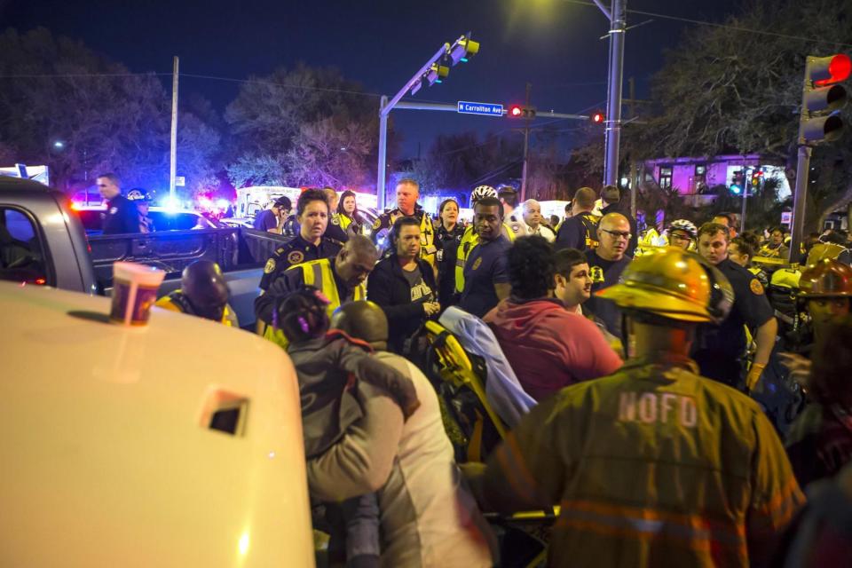 New Orleans Fire Department and emergency personnel at the scene (AP)