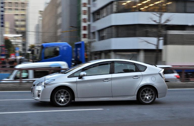 Japanese auto giant Toyota Motor's hybrid vehicle Prius is seen in Tokyo, on February 12, 2014