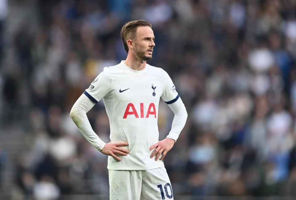 Loss of form: James Maddison’s electric start to life at Tottenham has tailed off dramatically (Getty Images)