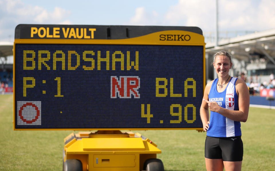 Vaulting veteran Bradshaw hauled herself over the bar at 4.90m in Manchester last weekend to break the British record