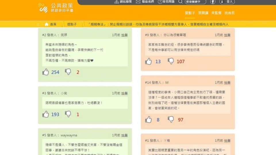 （圖／翻攝自國發會「公共政策網路參與平台」）