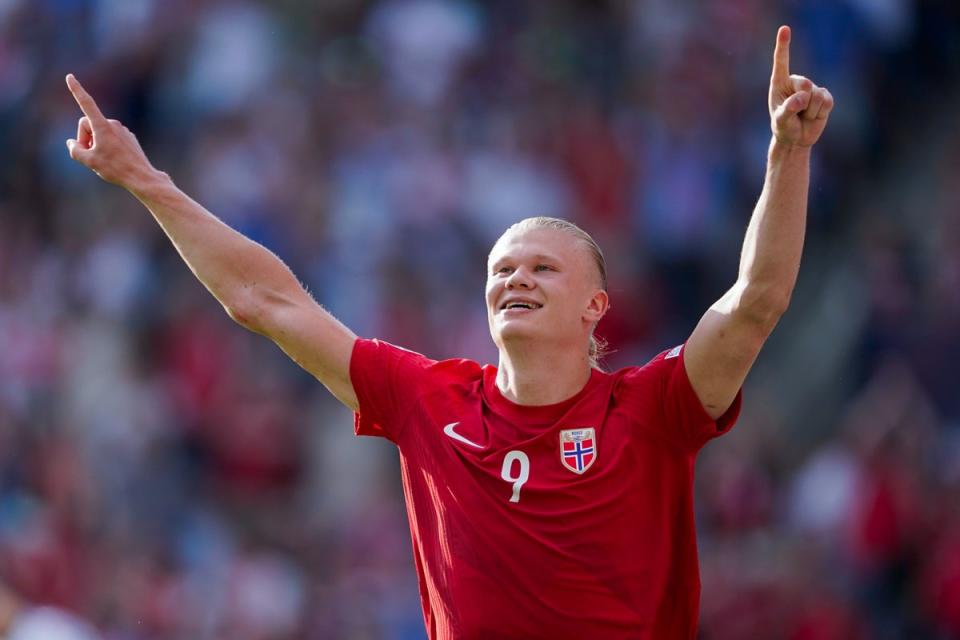 Erling Haaland gave Norway the lead from the penalty spot (AP)