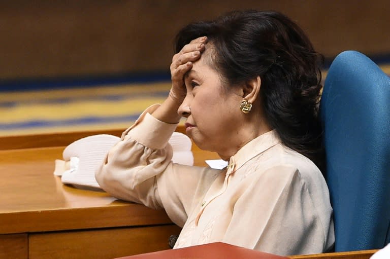 Former Philippine President and now congresswoman Gloria Arroyo attends the legislature session and State of the Nation Address, at the House of Representatives in Manila, on July 25, 2016