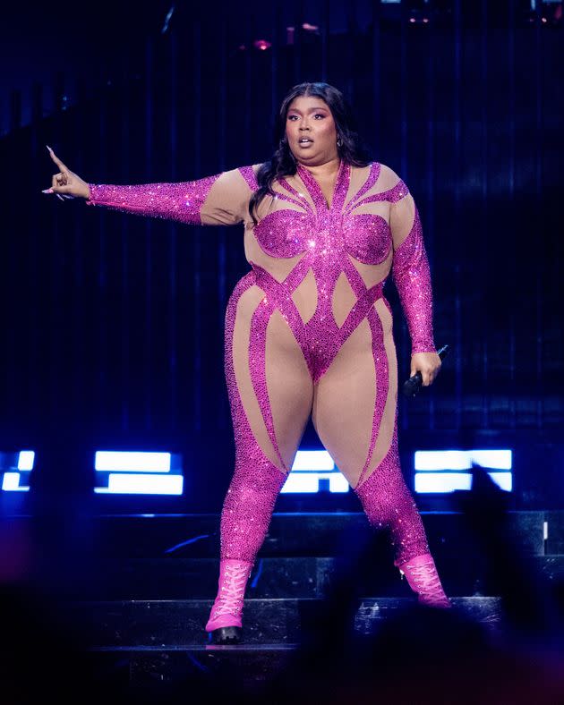 Lizzo performing on November 18, 2022 in Inglewood, California. 